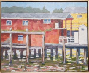 Whale Watchers on Fisherman's Wharf by Murray M Wagnon, $1,050.00